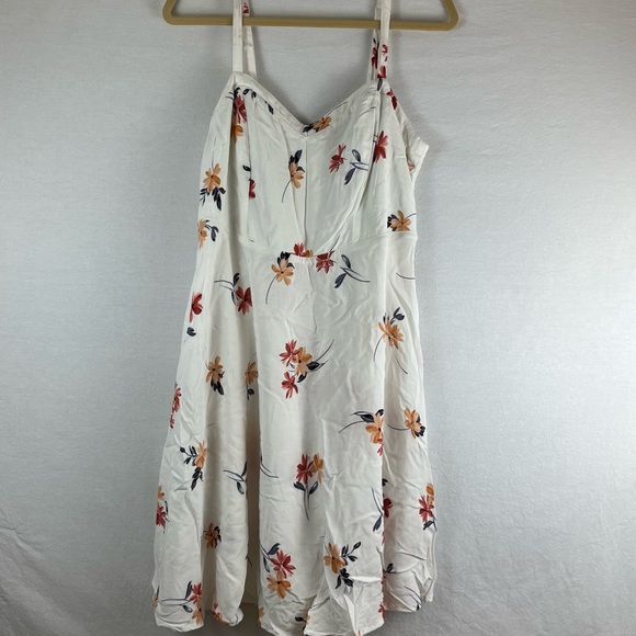 TORRID | Ivory Floral Challis Spaghetti Strap Midi Dress Womens Size 0XL - Picture 3 of 8